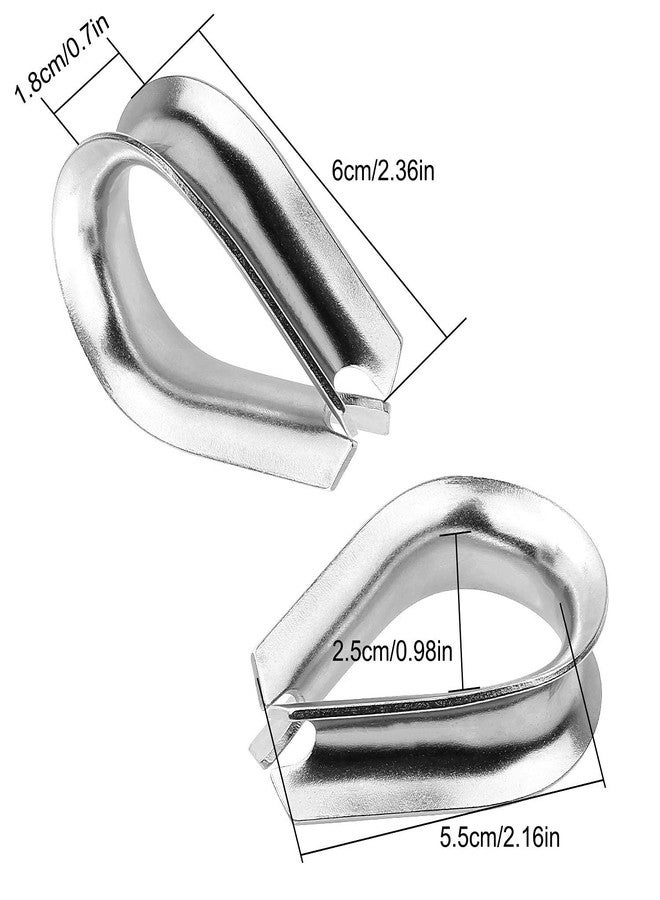 AConnet M12 Stainless Steel Thimble Rigging 12 Pcs Steel Cable Wire Rope Thimble 1/2”304 Stainless Steel Rope Thimbles for Rope Diameter Wire Rope/Cable - Image 2
